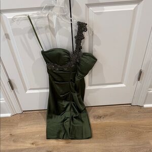 Cache Green One-Shoulder Dress